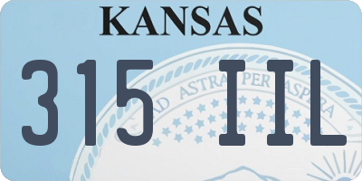 KS license plate 315IIL
