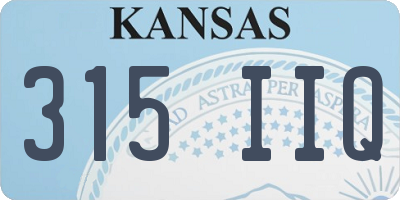KS license plate 315IIQ