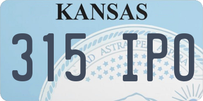 KS license plate 315IPO