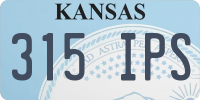 KS license plate 315IPS
