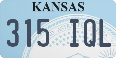 KS license plate 315IQL