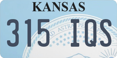 KS license plate 315IQS