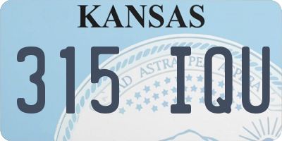 KS license plate 315IQU