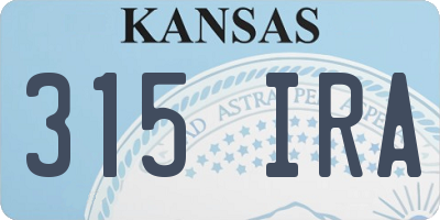 KS license plate 315IRA