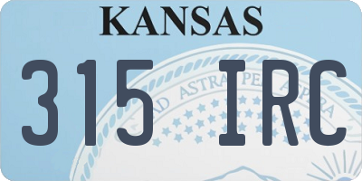 KS license plate 315IRC