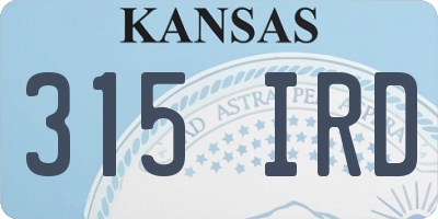 KS license plate 315IRD