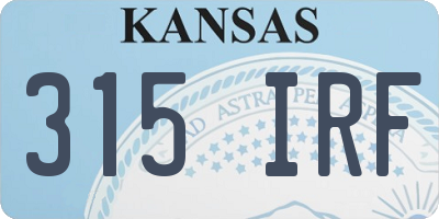 KS license plate 315IRF