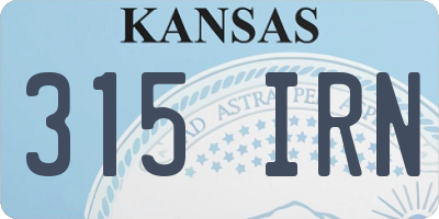 KS license plate 315IRN