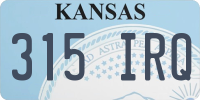 KS license plate 315IRQ