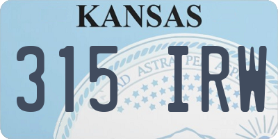 KS license plate 315IRW