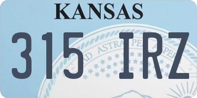 KS license plate 315IRZ