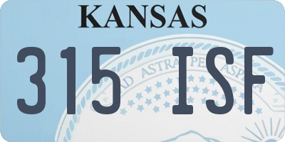 KS license plate 315ISF