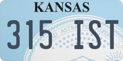 KS license plate 315IST