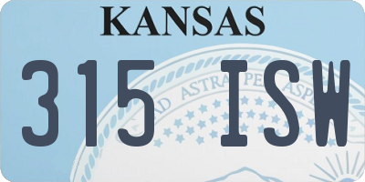 KS license plate 315ISW