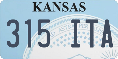 KS license plate 315ITA