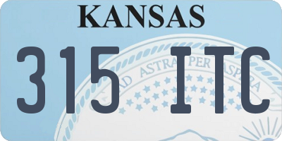 KS license plate 315ITC