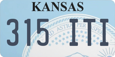 KS license plate 315ITI
