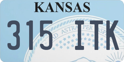 KS license plate 315ITK