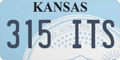 KS license plate 315ITS