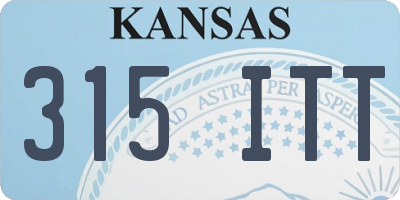 KS license plate 315ITT