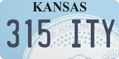KS license plate 315ITY