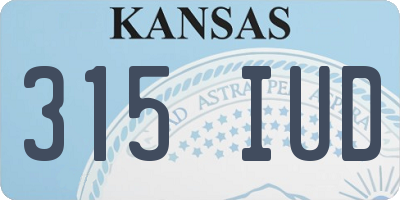 KS license plate 315IUD