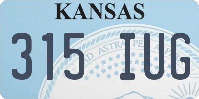 KS license plate 315IUG
