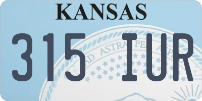KS license plate 315IUR