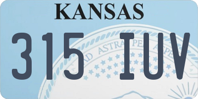 KS license plate 315IUV