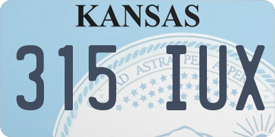 KS license plate 315IUX