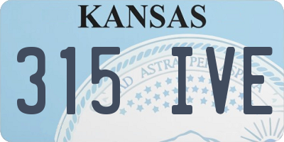 KS license plate 315IVE
