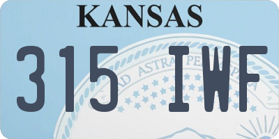 KS license plate 315IWF