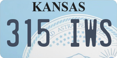 KS license plate 315IWS