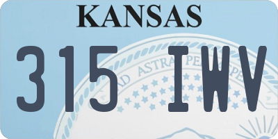 KS license plate 315IWV