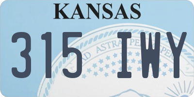 KS license plate 315IWY