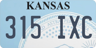 KS license plate 315IXC