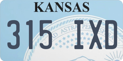 KS license plate 315IXD