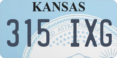 KS license plate 315IXG