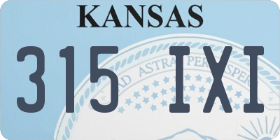 KS license plate 315IXI