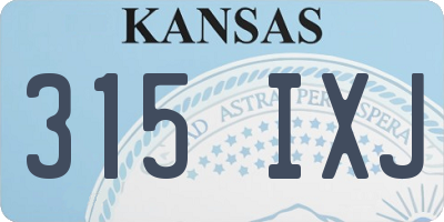 KS license plate 315IXJ