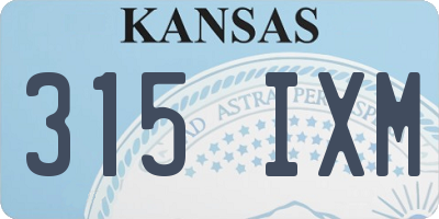 KS license plate 315IXM