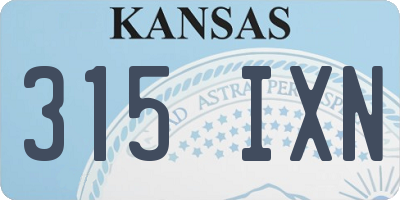 KS license plate 315IXN