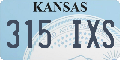 KS license plate 315IXS