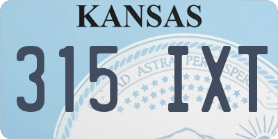 KS license plate 315IXT