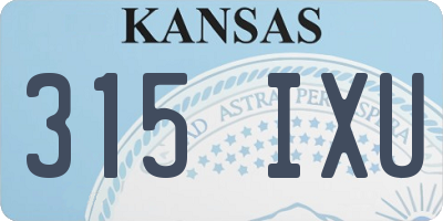 KS license plate 315IXU