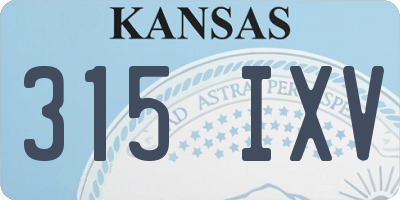 KS license plate 315IXV