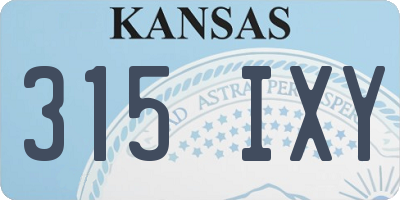 KS license plate 315IXY