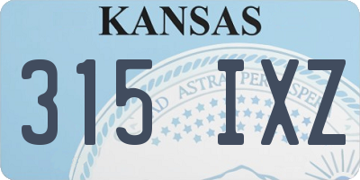 KS license plate 315IXZ