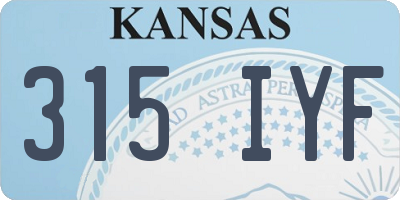 KS license plate 315IYF