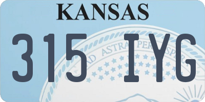 KS license plate 315IYG